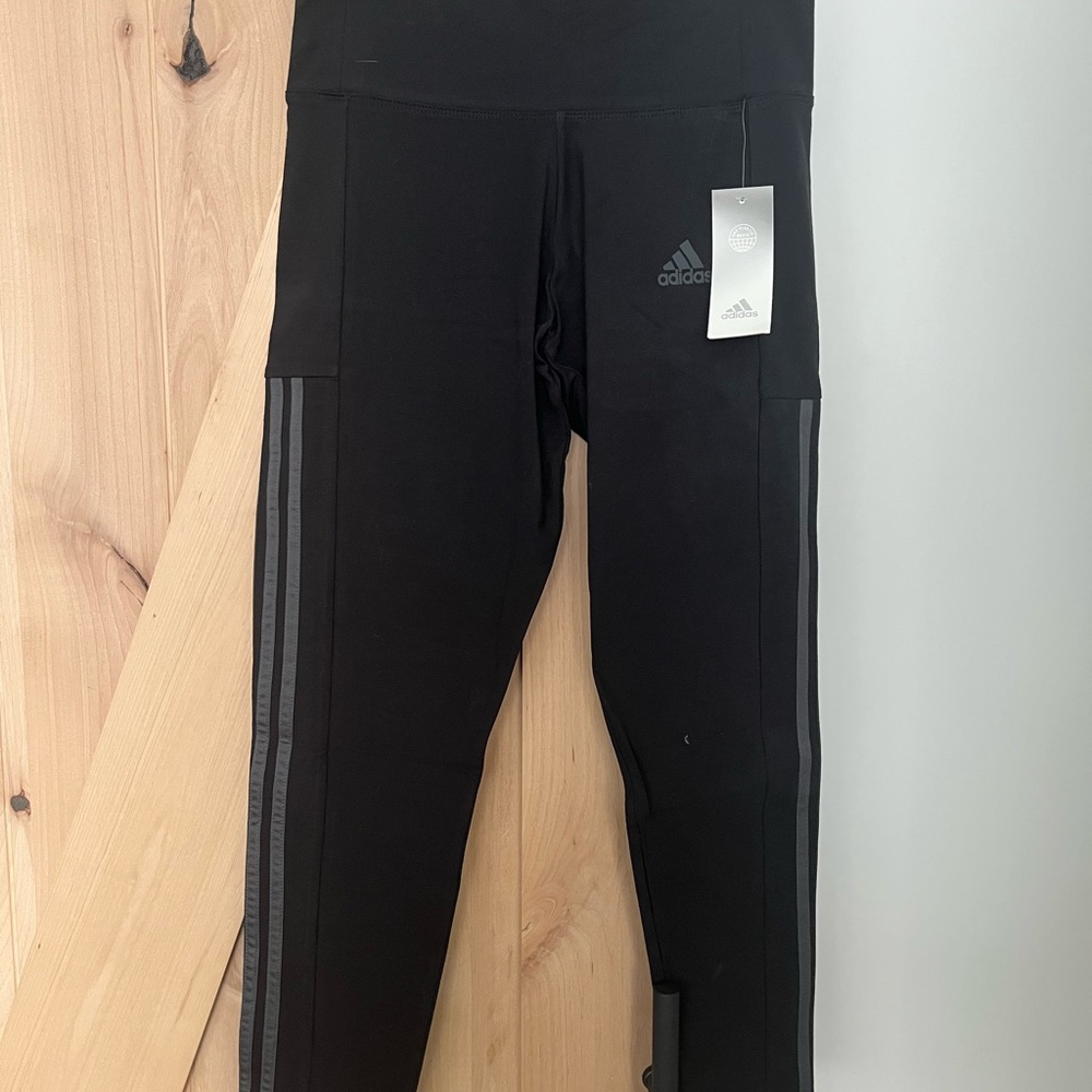 Adidas Kids Black and Gray Leggings